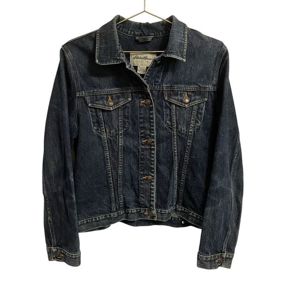 Eddie Bauer Button Down Denim Jean Jacket Cotton Size Large - Picture 1 of 6